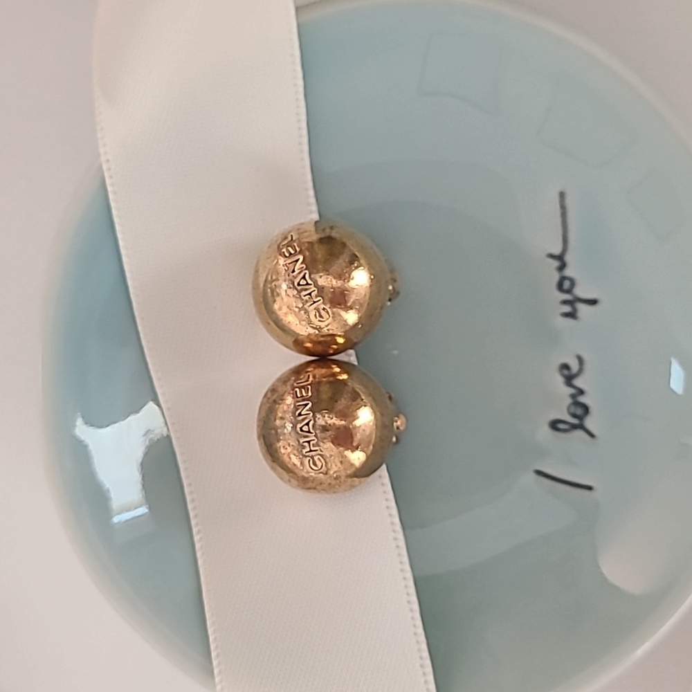 Chanel Gold Dome Clip-on Earrings
